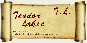 Teodor Lakić vizit kartica